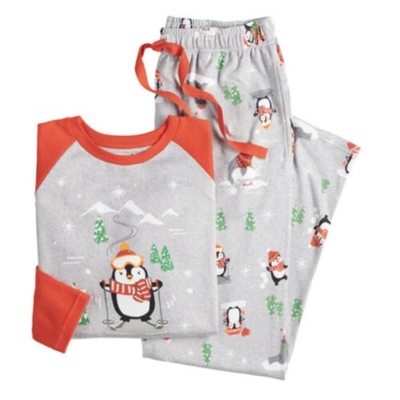 Jammies For Your Families NWT Mens Snow King Penguin Skiing Sleep Set 4XB - Picture 3 of 3